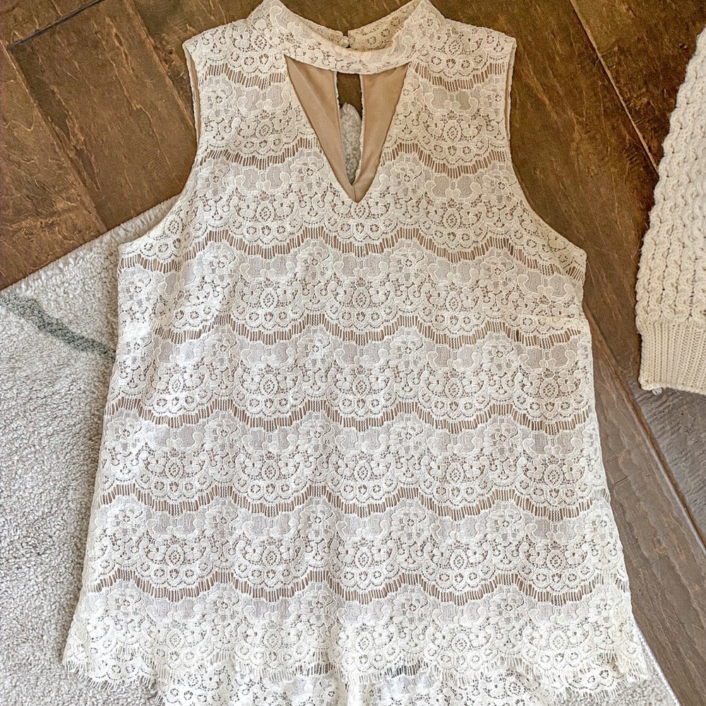 Cream lace blouse